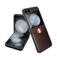 thumbnail image 1 of Galaxy Z Flip 6 Case,for Samsung Galaxy Z Flip 6 Luxury PU Leather Wallet Protective Phone Case Card Slots Pocket Purse Women Man Cover Case for Samsung Galaxy Z Flip 6,Brown, 1 of 12