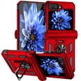 thumbnail image 1 of Galaxy Z Flip 6 Kickstand Armor Case with Slide Camera Lens Protection Cover Built-in 360° Rotate Ring Holder Stand Magnetic Military Shockproof Phone Cover Case for Samsung Galaxy Z Flip 6,
Red, 1 of 10