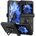 thumbnail image 1 of Galaxy Z Flip 6 Kickstand Armor Case with Slide Camera Lens Protection Cover Built-in 360° Rotate Ring Holder Stand Magnetic Military Shockproof Phone Cover Case for Samsung Galaxy Z Flip 6,
Black, 1 of 10
