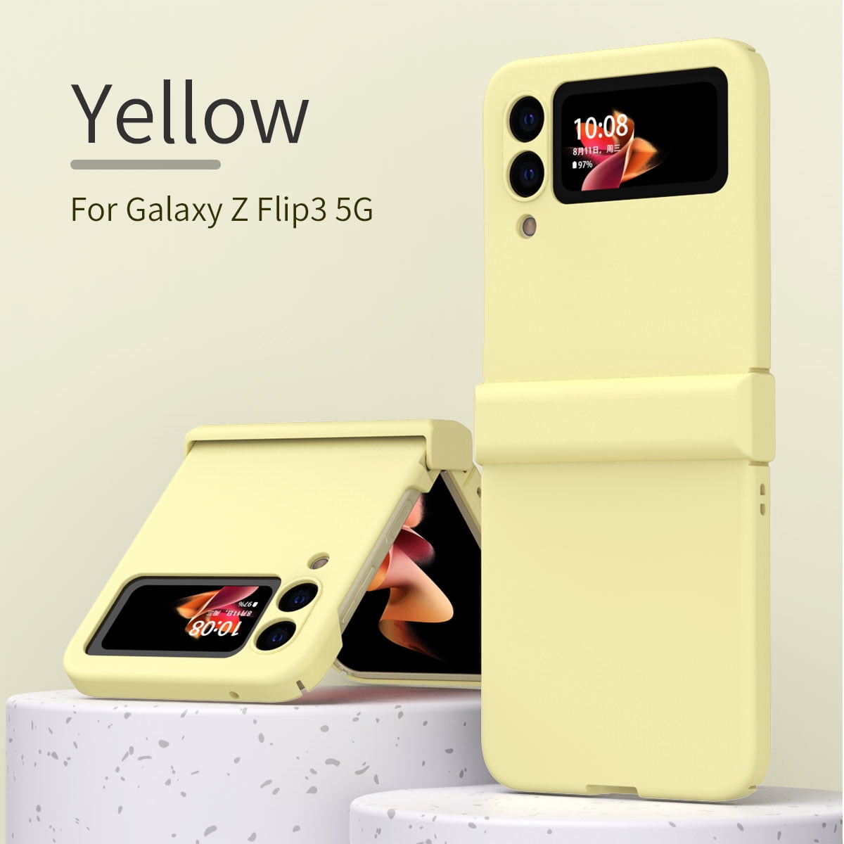 Galaxy Z Flip 3 Case, Heavy Duty Protective Phone Case Lightweight  Anti-Drop Wear-Resistant Strong Impact Resistance Case for Samsung Galaxy Z  Flip 3,B 