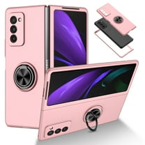 Galaxy Z Fold 2 Case 2020 (5G), Cover for Samsung Z Fold 2, Allytech Hard PC Shockproof Armor Case with Ring Holder Full Protection Anti-Drop Stand Foldiing Case for Galaxy Z Fold 2020, Pink