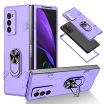 Galaxy Z Fold 2 Case with 360°Rotate Ring Holder, Allytech Premium Hard PC Scratch Resistant Anti-Drop Viewing Kickstand Folio Foldable Cover for Samsung Galaxy Z Fold 2 5G(2020), Purple