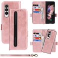 thumbnail image 1 of Galaxy Z Fold 3 5G Case with S Pen Holder,Detachable 2 in 1 Magnetic Galaxy Z Fold 3 Wallet Case,PU Leather 4 Credit Card Slots & Wrist Strap Back Case for Samsung Galaxy Z Fold 3 5G,Rosegold, 1 of 14