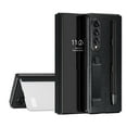 thumbnail image 1 of Galaxy Z Fold 3 Case with Pen Slot, Allytech View Electroplated Mirror Surface Full Protective All-Inclusive PU Leather Flip Shell Kickstand Hand Strap Case for Samsung Galaxy Z Fold3 5G 2021, Black, 1 of 9