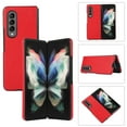 thumbnail image 1 of Galaxy Z Fold 3 Case, Samsung Z Fold 3 Case, Ultra Slim Lichee Pattern Shookproof Folding Anti-Drop Wear-Resistant Glossy Design Back Phone Cover For Samsung Galaxy Z Fold 3,Red, 1 of 6