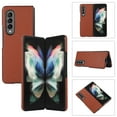 thumbnail image 1 of Galaxy Z Fold 3 Case, Samsung Z Fold 3 Case, Ultra Slim Lichee Pattern Shookproof Folding Anti-Drop Wear-Resistant Glossy Design Back Phone Cover For Samsung Galaxy Z Fold 3,Brown, 1 of 6