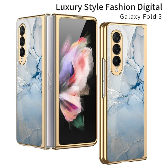 Galaxy Z Fold 3 Case, TECHCIRCLE Heavy Duty Rugged Protective Phone Cover Lightweight Anti-Drop Wear-Resistant Strong Impact Resistance Case for Samsung Galaxy Z Fold 3 5G 2021, Marble