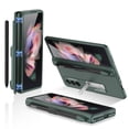 thumbnail image 1 of Galaxy Z Fold 3 Case with Pen Holder, Dteck Samsung Fold 3 Slim Ultra-Thin PC with Kickstand Folio Flip Phone Cover, Darkgreen, 1 of 7