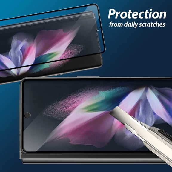 Glass Screen Protector Compatible with Galaxy Z Fold 3, Full Coverage Tempered Glass Shield [Easy Install] for Samsung Galaxy Z Fold 3 - Two Pack