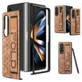 thumbnail image 1 of Galaxy Z Fold 4 5G Case, TECH CIRCLE Slim Lightweight PU Leather Flip Folio Cover with Wristband Pen Holder Full Body Rugged Protective Case for Samsung Galaxy Z Fold 4 5G 2022,Brown, 1 of 11