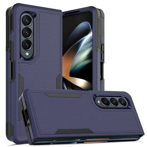 Galaxy Z Fold 4 Case, Allytech Military Grade Protective Anit-Scratch Shockproof Drop Proof Bumper Defender Back Cover Case for Samsung Galaxy Z Fold 4 5G - Darkblue