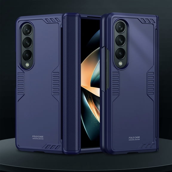 Galaxy Z Fold 4 Case, Premium PC Case for Samsung Z Fold 4, [Hinge Protection Technology] Rugged Shockproof Military Anti-Fall Anti-Scratch Shock-Absorption Folding Protection Phone Cover, Blue