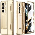 thumbnail image 1 of for Galaxy Z Fold 5 Case with Hinge Protection Electroplating Design Built-in Screen Protector Lightweight Kickstand Protective Phone Case for Samsung Galaxy Z Fold 5 2023 (Gold), 1 of 16