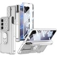 thumbnail image 1 of for Galaxy Z Fold 5 Case with S Pen Holder, Hinge Protection, 360° Ring Magnetic Kickstand, Slide Camera Cover, Front Screen Protector - Perfect for Samsung Z Fold 5 Case, Silver, 1 of 9