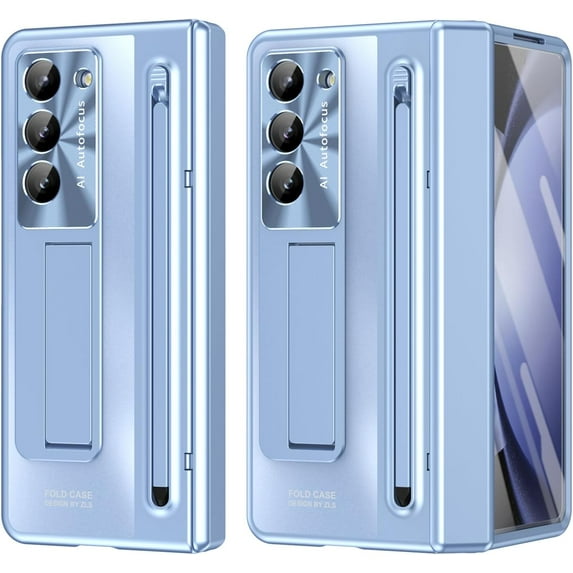 Galaxy Z Fold 6 Case with Hinge Protection, Kickstand, S Pen Holder, Screen Protector and Camera Protection - for Samsung Galaxy Z Fold 6 5G 2024 (Blue)