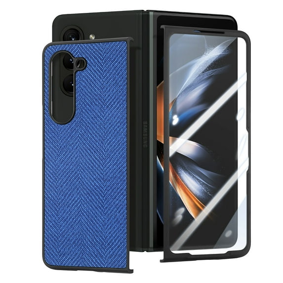 Galaxy Z Fold5 Case with Build-in Screen Protector, Z Fold5 Cover, Full Body Protection Shockproof Anti-Scratch Phone Case for Samsung Galaxy Z Fold 5 5G - Blue
