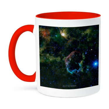 3dRose, Galaxy and Nebula - Jellyfish Nebula, 11oz Two-Tone Red Mug