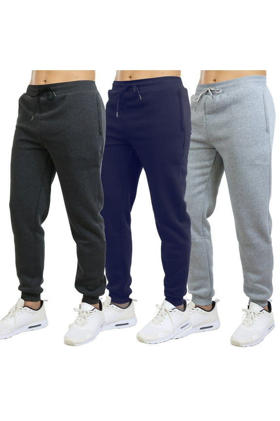 3-Pack Mens Slim Fit Fleece Jogger Sweatpants (S-2XL)