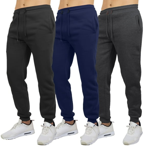 Galaxy by Harvic 3-Pack Mens Slim Fit Fleece Jogger Sweatpants (S-2XL)