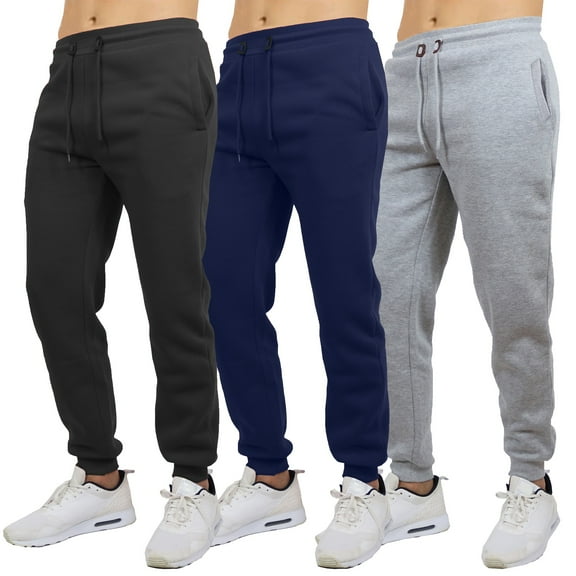 Galaxy by Harvic 3-Pack Mens Slim Fit Fleece Jogger Sweatpants (S-2XL)