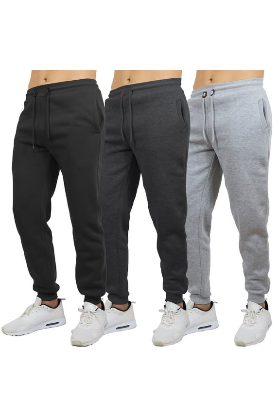3-Pack Mens Slim Fit Fleece Jogger Sweatpants (S-2XL)