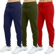 GALAXY BY HARVIC 3-Pack Mens Slim Fit Fleece Jogger Sweatpants (S-2XL)