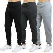 GALAXY BY HARVIC 3-Pack Mens Slim Fit Fleece Jogger Sweatpants (S-2XL)