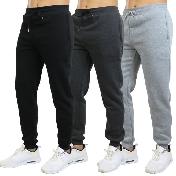 Galaxy by Harvic 3-Pack Mens Slim Fit Fleece Jogger Sweatpants (S-2XL)