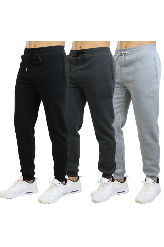 3-Pack Mens Slim Fit Fleece Jogger Sweatpants (S-2XL)
