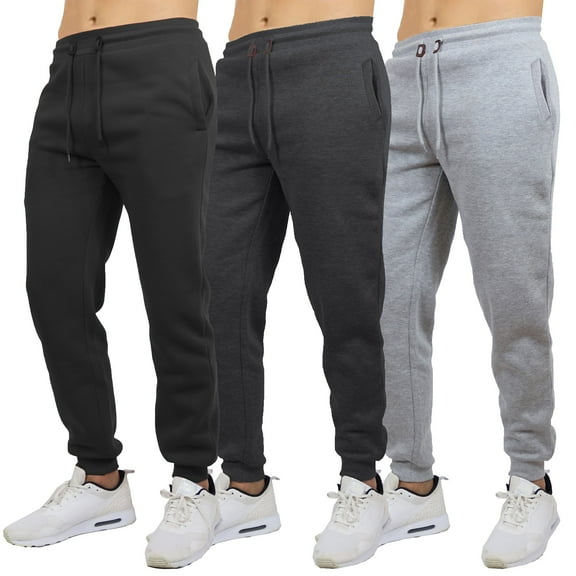 Galaxy by Harvic 3-Pack Mens Slim Fit Fleece Jogger Sweatpants (S-2XL)