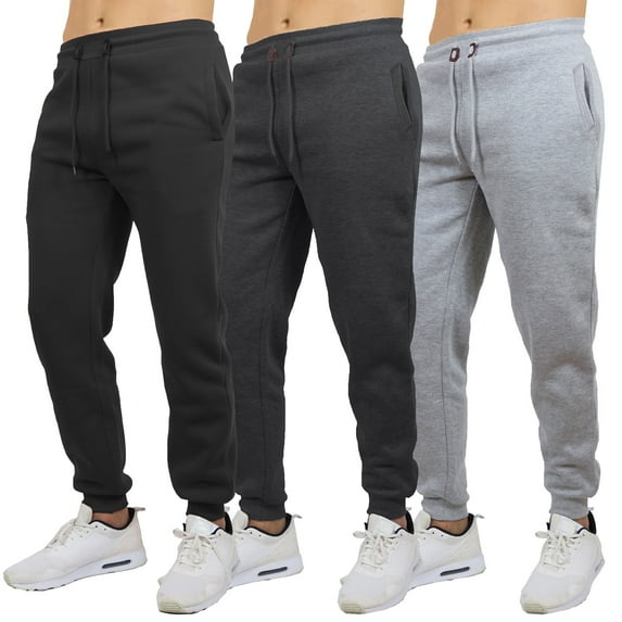 Galaxy by Harvic 3-Pack Mens Slim Fit Fleece Jogger Sweatpants (S-2XL)
