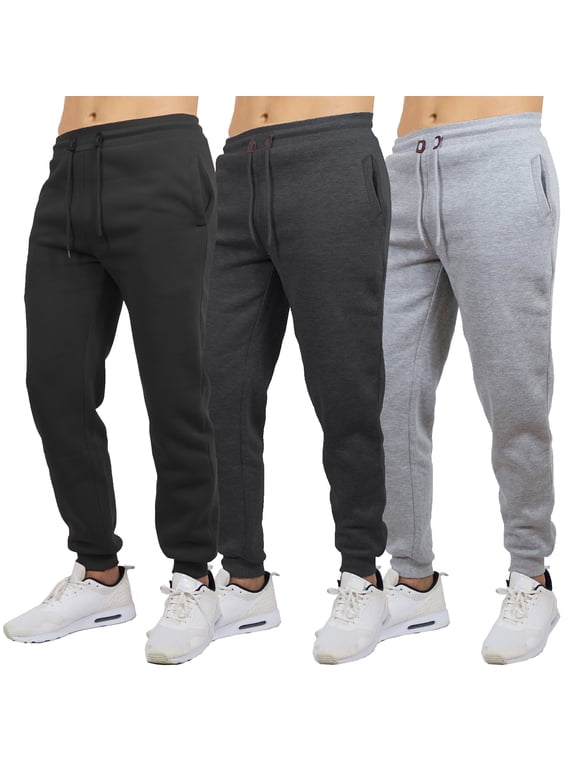 3-Pack Mens Slim Fit Fleece Jogger Sweatpants (S-2XL)