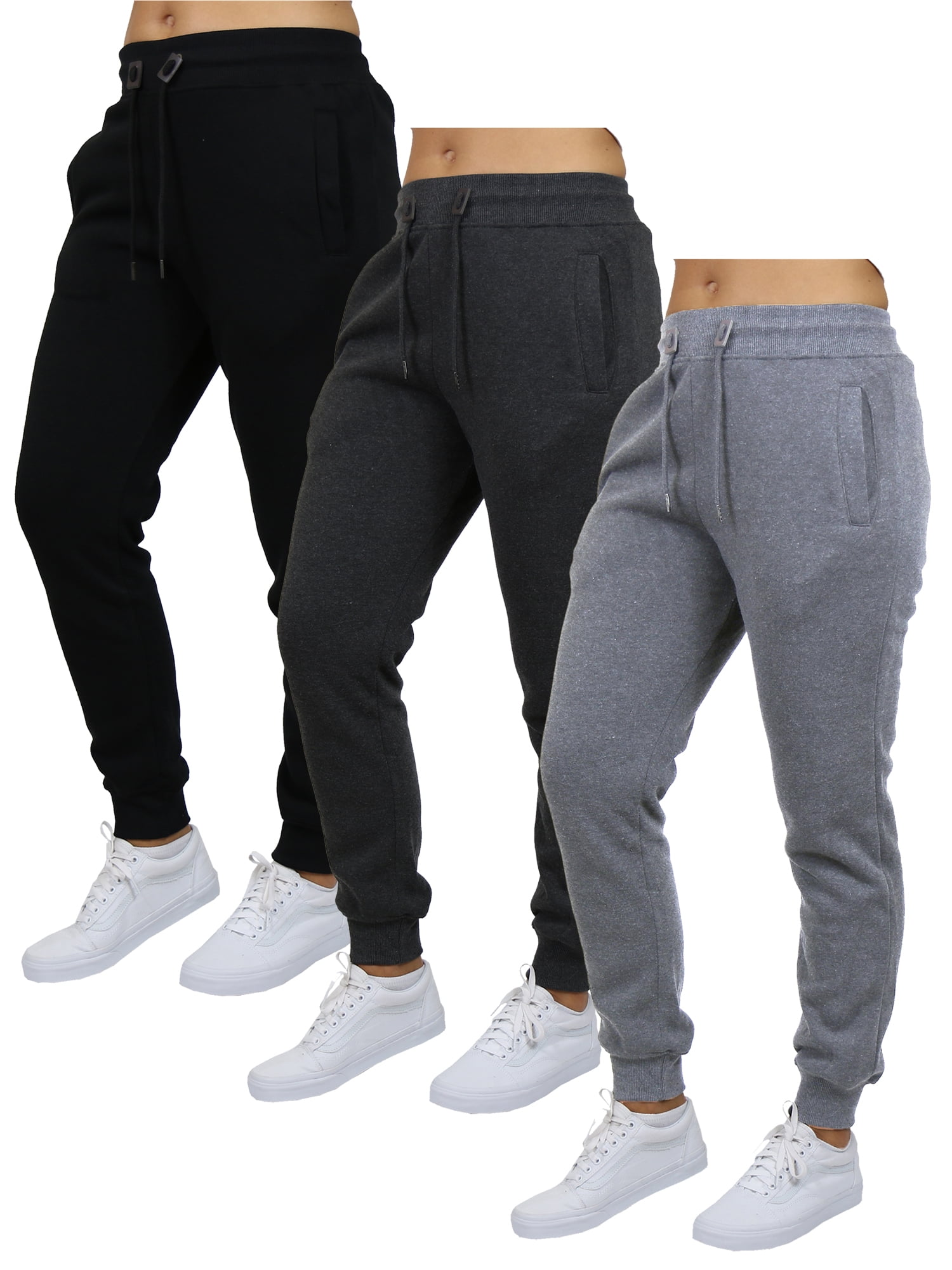 4-Pack Womens Loose Fit Fleece Jogger Sweatpants (S-2XL) 