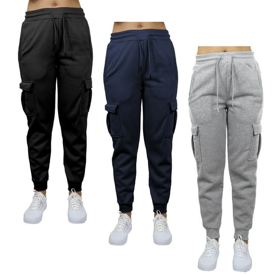 Galaxy by Harvic 3-Pack Women's Loose Fit Fleece Jogger Sweatpants (S-5XL)