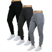 GALAXY BY HARVIC 3-Pack Women's Loose Fit Fleece Jogger Sweatpants (S-5XL)