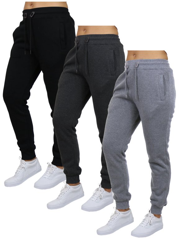3-Pack Women's Loose Fit Fleece Jogger Sweatpants (S-5XL)