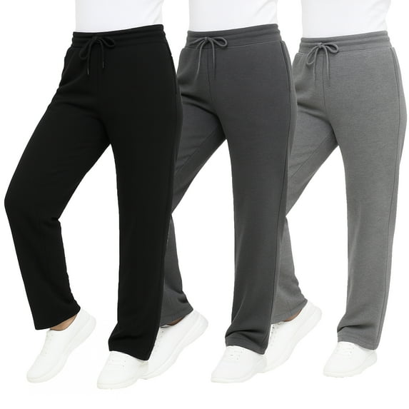 Galaxy by Harvic 3-Pack Women's Loose Fit Fleece Jogger Sweatpants (S-5XL)