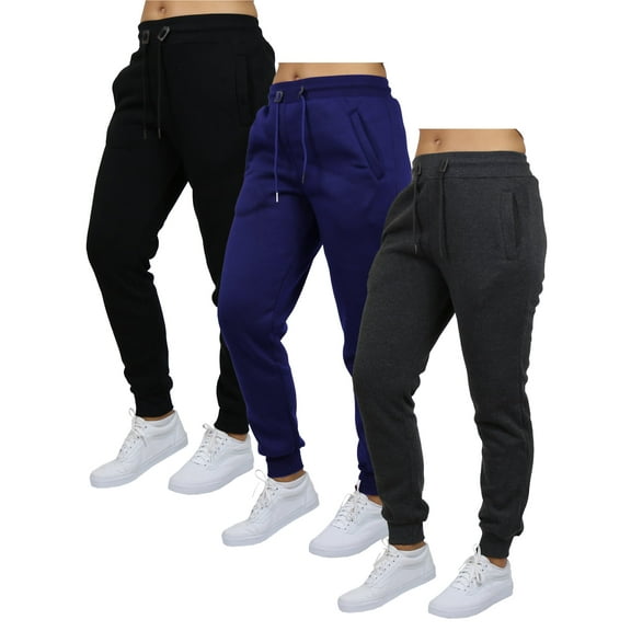 Galaxy by Harvic 3-Pack Women's Loose Fit Fleece Jogger Sweatpants (S-5XL)