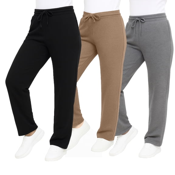 Galaxy by Harvic 3-Pack Women's Loose Fit Fleece Jogger Sweatpants (S-5XL)