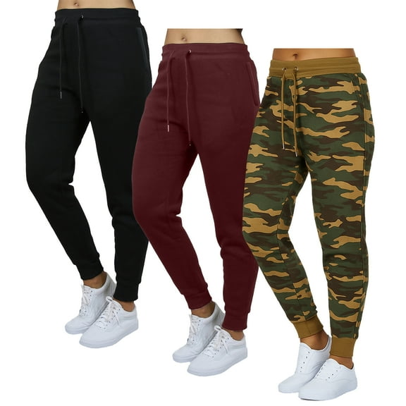 Galaxy by Harvic 3-Pack Women's Loose Fit Fleece Jogger Sweatpants (S-5XL)