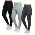 thumbnail image 1 of Galaxy by Harvic 3-Pack Women's Loose Fit Fleece Jogger Sweatpants (S-5XL), 1 of 6
