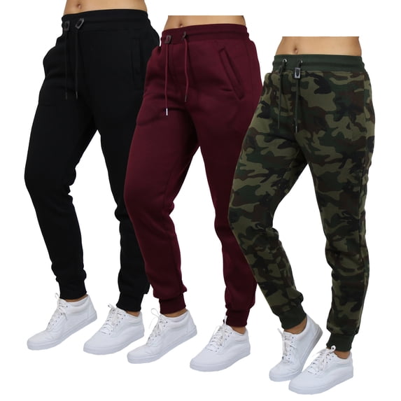 Galaxy by Harvic 3-Pack Women's Loose Fit Fleece Jogger Sweatpants (S-5XL)