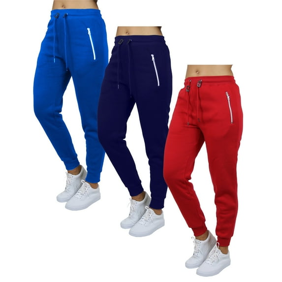 Galaxy by Harvic 3-Pack Women's Loose Fit Fleece Jogger Sweatpants (S-5XL)