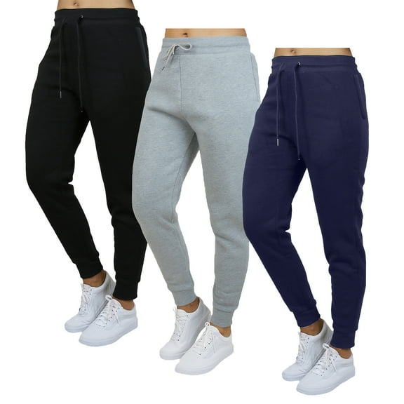 Galaxy by Harvic 3-Pack Women's Loose Fit Fleece Jogger Sweatpants (S-5XL)