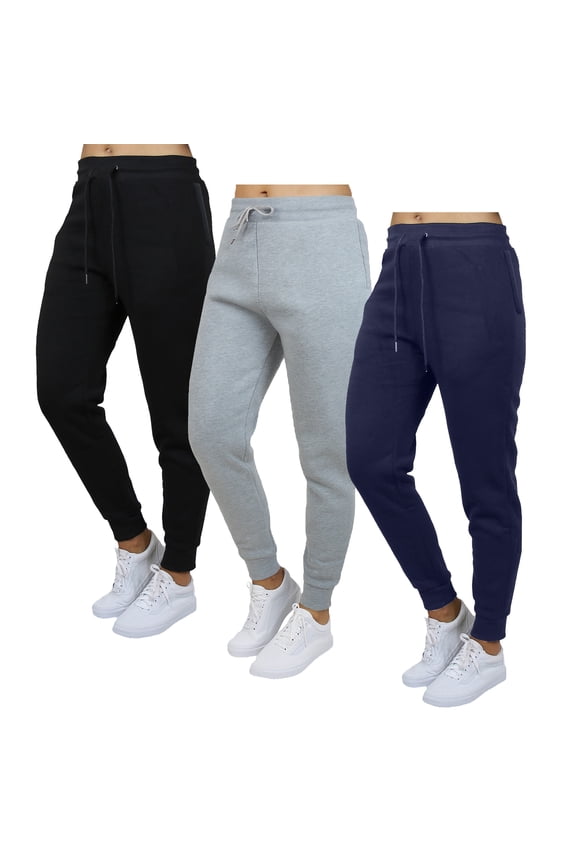 3-Pack Women's Loose Fit Fleece Jogger Sweatpants (S-5XL)