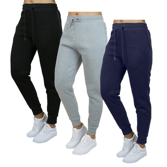 Galaxy by Harvic 3-Pack Women's Loose Fit Fleece Jogger Sweatpants (S-5XL)