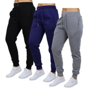 Galaxy by Harvic 3-Pack Women's Loose Fit Fleece Jogger Sweatpants S-5XL