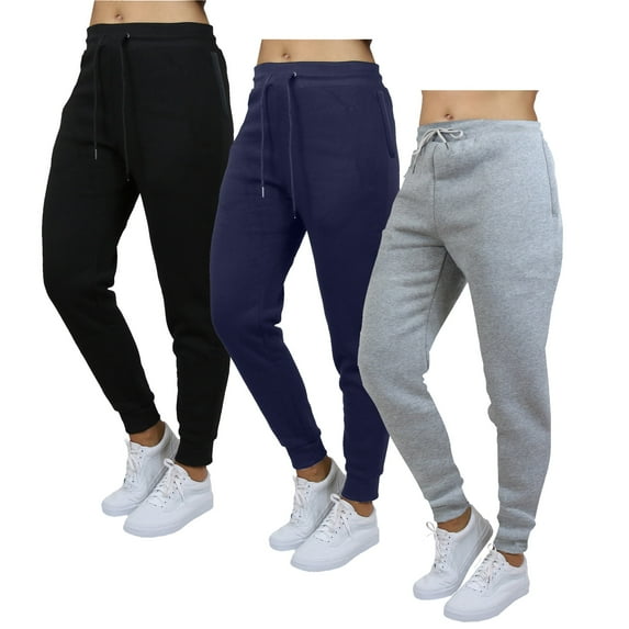 Galaxy by Harvic 3-Pack Women's Loose Fit Fleece Jogger Sweatpants (S-5XL)