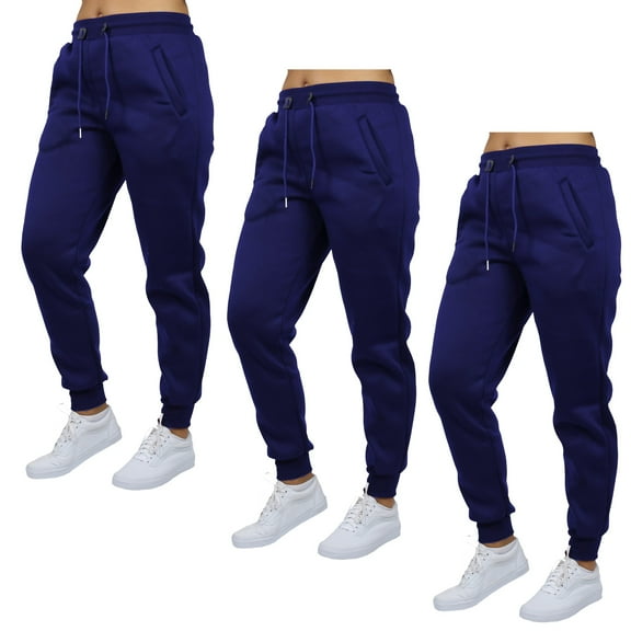 Galaxy by Harvic 3-Pack Women's Loose Fit Fleece Jogger Sweatpants (S-5XL)