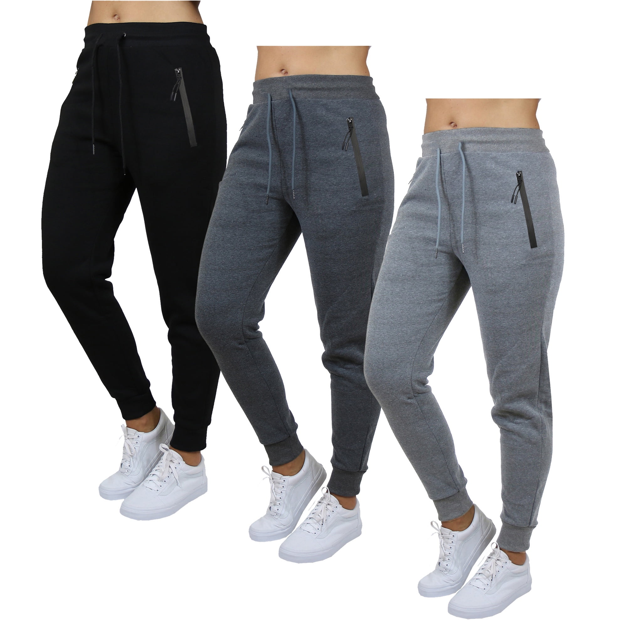 Galaxy by Harvic 3-Pack Women's Loose Fit Fleece Jogger Sweatpants (S-5XL)
